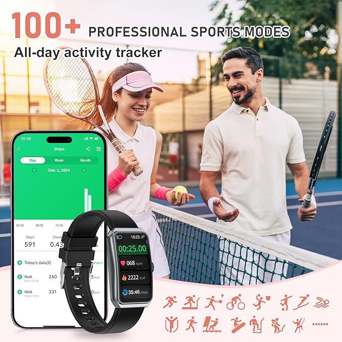 Fitness Tracker with 24/7 Heart Rate, Blood Oxygen, Sleep Tracker, Waterproof Fitness Watch, Activity Tracker with Step Tracker for Women Men