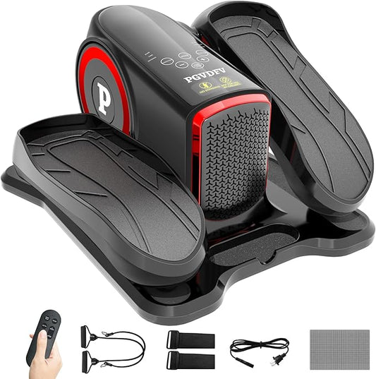 Under Desk Elliptical Machine, Elliptical Leg Exerciser with Bluetooth Speaker, 12 Adjustable Speeds, Auto & Manual Modes, Remote Control & LCD Touchscreen Ideal for Seniors