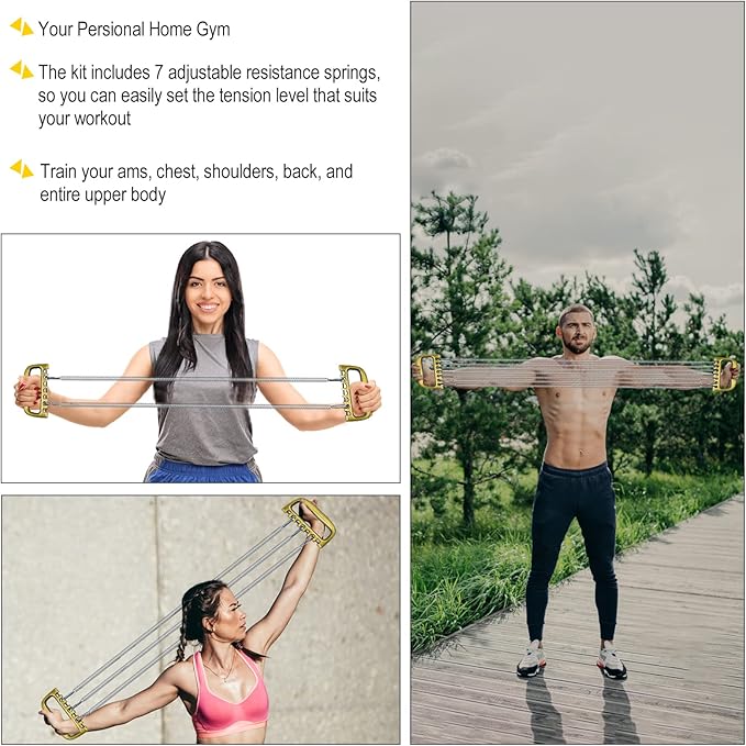 Detachable Chest Expander for Men Training Muscles Strengthen Fitness Home Office Arm 7 Spring Exercise Body Building Workout
