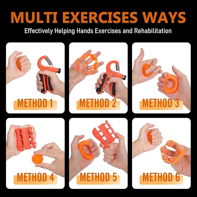JKSHMYT Grip Strength Trainer Kits (5 Pack), Adjustable Resistance Forearm Strengthener, Hand Gripper Strengthener for Muscle Building and Injury Recovery for Athletes