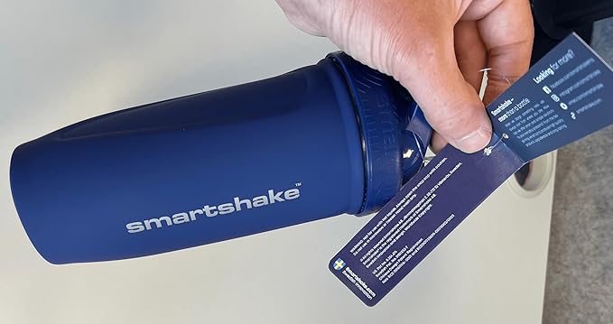 Smartshake Reforce Stainless Steel Protein Shaker Bottle 900 ml | 30 oz - Leakproof Screw-on Lid - BPA Free – Non Insulated Bottle- Unisex (Navy Blue)