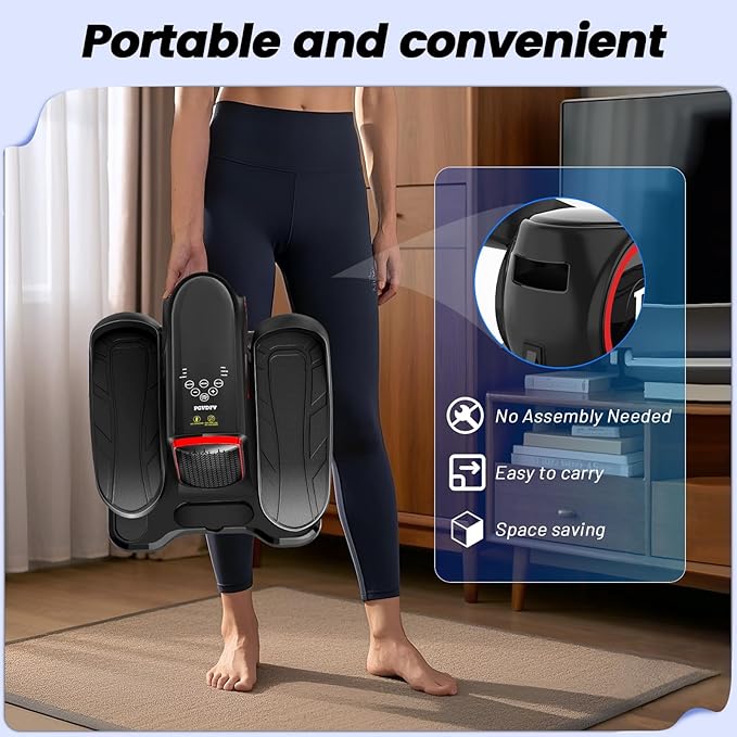 Under Desk Elliptical Machine, Elliptical Leg Exerciser with Bluetooth Speaker, 12 Adjustable Speeds, Auto & Manual Modes, Remote Control & LCD Touchscreen Ideal for Seniors