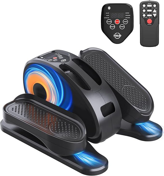 2025 New Under Desk Elliptical Machine,Portable Seated Pedal Exercise Machine for Seniors,Mini Ellipse Leg Exerciser with 12 Adjustable Speeds&Remote Control,Quiet&Compact for Home Office