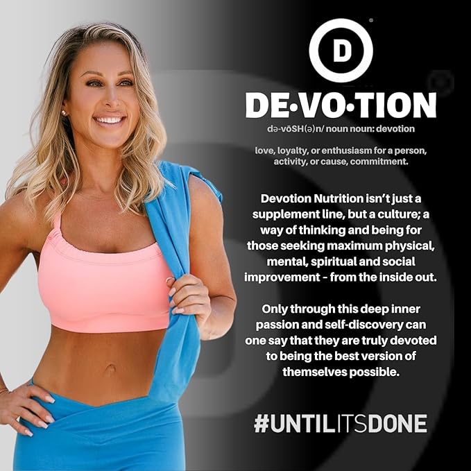 Devotion Nutrition Protein Powder Blend | Gluten Free, Keto Friendly, No Added Sugars | 1g MCT | 20g Whey & Micellar Protein | 12 Single Serving Packets (Angel Food Cake)