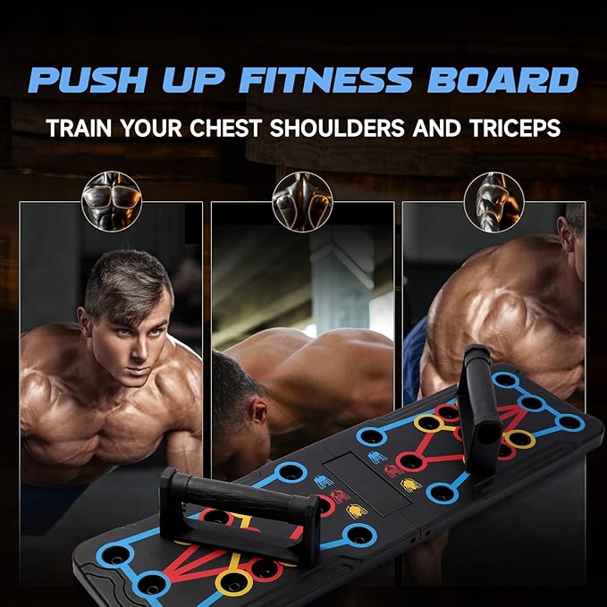 Foldable PushUp Stands Board Fitness,Workout Equipment for Home Gym, Men & Women Adjustable Pushup Board for Chest, Abs, Arms & Core Training,Portable Push-Up Board for Full Body Exercise