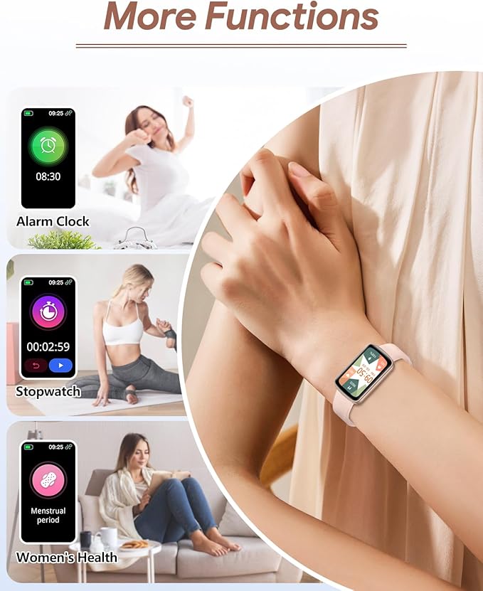 Fitness Tracker, Fitness Watches for Women Men with Heart Rate Monitor Blood Oxygen Sleep Tracker Pedometer, 1.47" Smart Watch Step Calorie Counter for Android iOS IP68 Waterproof (Pink)