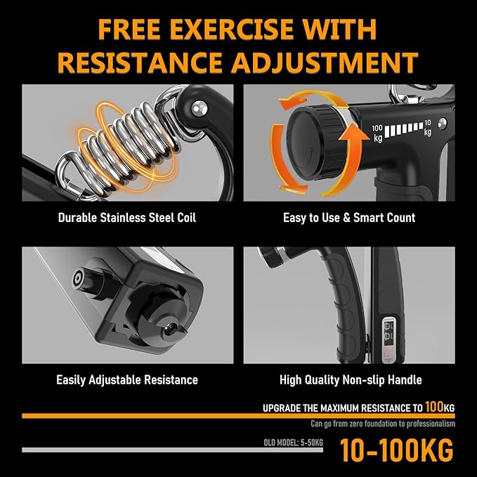 JKSHMYT Grip Strength Trainer Kits (5 Pack), Adjustable Resistance Forearm Strengthener, Hand Gripper Strengthener for Muscle Building and Injury Recovery for Athletes