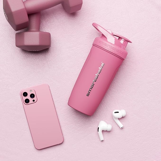 Smartshake Reforce Stainless Steel Protein Shaker Bottle 900 ml | 30 oz - Leakproof Screw-on Lid - BPA Free – Unisex - Non Insulated - White