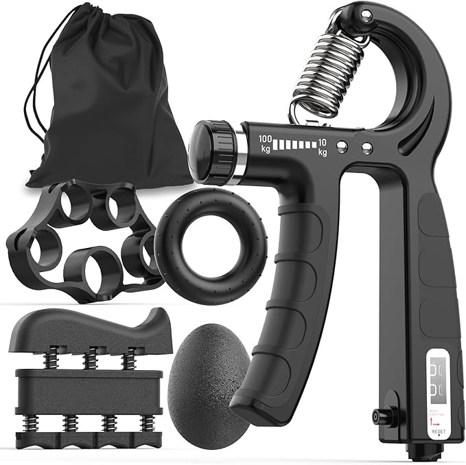 JKSHMYT Grip Strength Trainer Kits (5 Pack), Adjustable Resistance Forearm Strengthener, Hand Gripper Strengthener for Muscle Building and Injury Recovery for Athletes