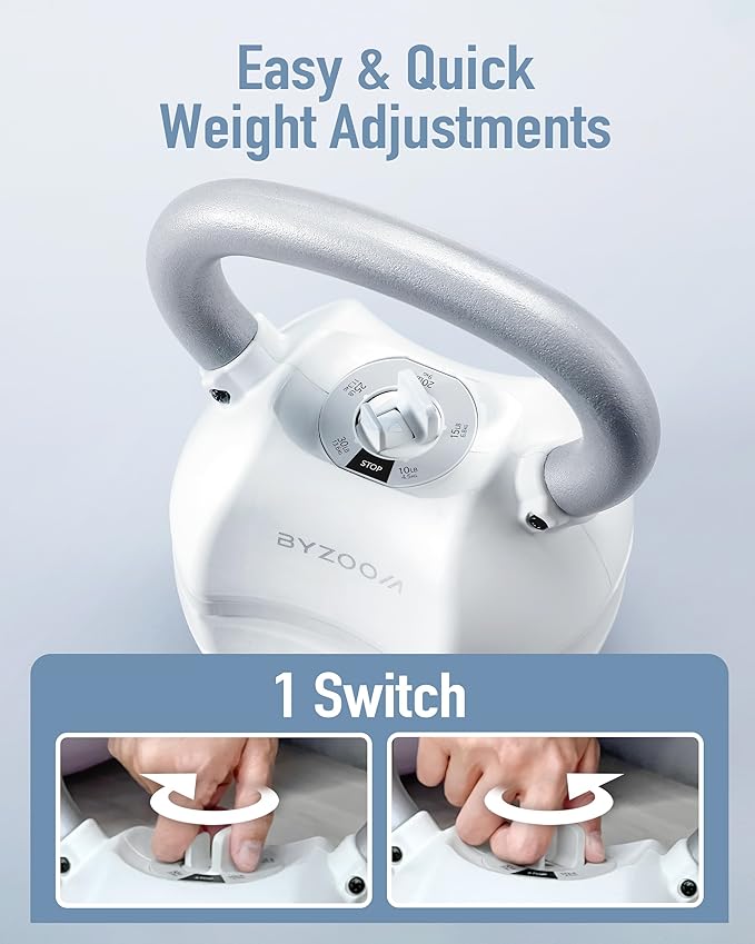 Adjustable Kettlebell 30lb Weight Training Fitness Exercise Full Body Workout 5 in 1 for Home Gym Beginners Woman