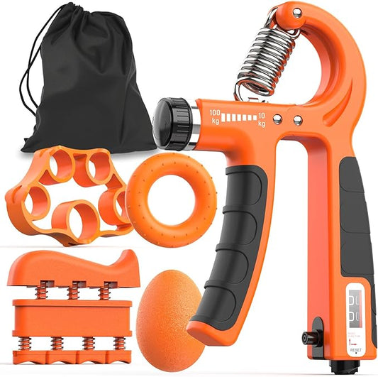 JKSHMYT Grip Strength Trainer Kits (5 Pack), Adjustable Resistance Forearm Strengthener, Hand Gripper Strengthener for Muscle Building and Injury Recovery for Athletes