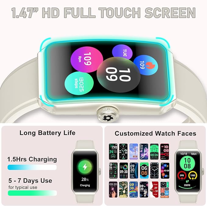 Fitness Tracker with 24/7 Heart Rate, Blood Oxygen, Sleep Tracker, Waterproof Fitness Watch, Activity Tracker with Step Tracker for Women Men