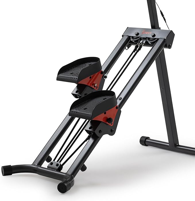 Sunny Health & Fitness Stair Stepper w/Handlebar, Extended Step Range Climber Machine for Legs, Core and Glute Workouts, Connection with Free SunnyFit App