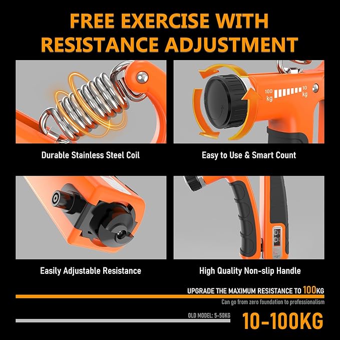 JKSHMYT Grip Strength Trainer Kits (5 Pack), Adjustable Resistance Forearm Strengthener, Hand Gripper Strengthener for Muscle Building and Injury Recovery for Athletes