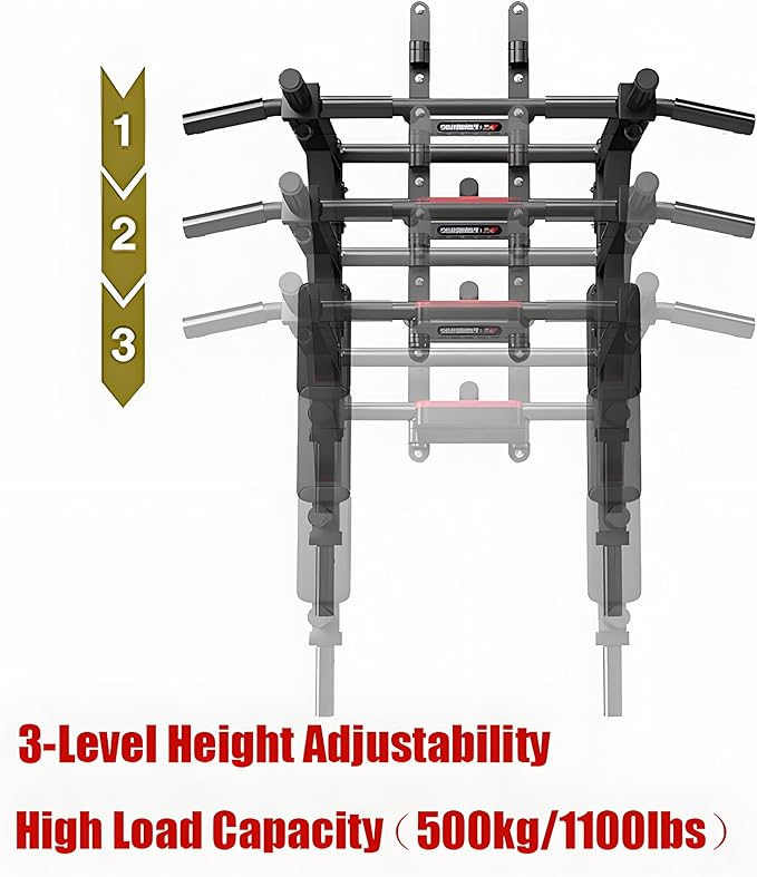 Multifunctional Wall Mounted Pull Up Bar/Chin Up bar,Dip Station for Indoor Home Gym Workout,Power Tower Set Gym Equipment 800LBS
