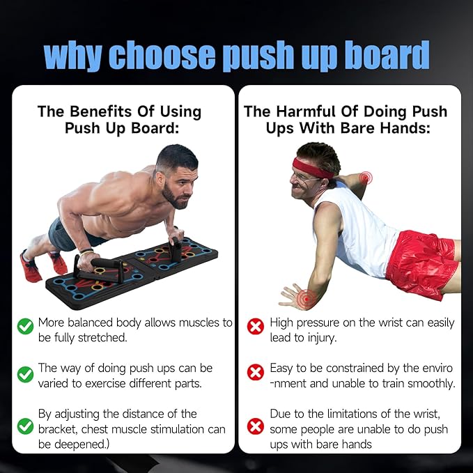 Foldable PushUp Stands Board Fitness,Workout Equipment for Home Gym, Men & Women Adjustable Pushup Board for Chest, Abs, Arms & Core Training,Portable Push-Up Board for Full Body Exercise