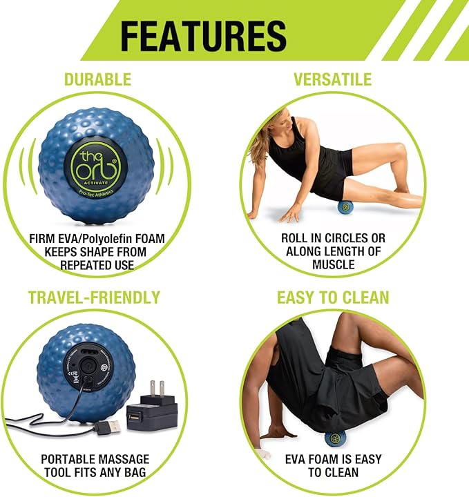Pro-Tec Athletics Orb Massage Balls, Vary in Size and Color, Deep Tissue Massage, Muscle Relief, Hamstring, Quadriceps, Calf, Multi-Directional Massage Ball, Enhance Performance, Adult, Working Out.