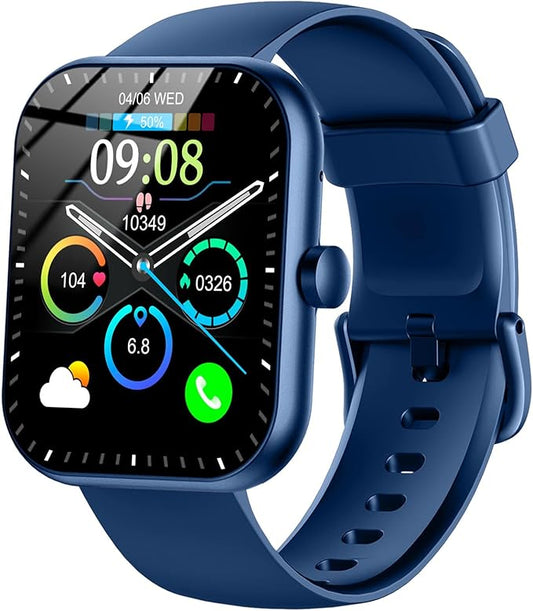 Smart Watch(Answer/Make Call), 1.96" HD Smartwatch for Men Women, 2025 Fitness Watch with 110+ Sport Modes/Heart Rate/Sleep Monitor/Pedometer, IP68 Waterproof Fitness Activity Tracker for Android iOS