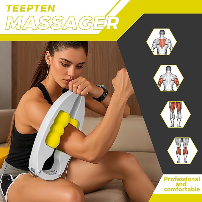 Tennis Elbow Relief Massager for Leg and Arm, Adjustable Foam Roller, Trigger Point Muscle Roller for Calves&Forearm, Wrist Massager, Tennis&Golfers Elbow Pain Release, Gift for Women & Men