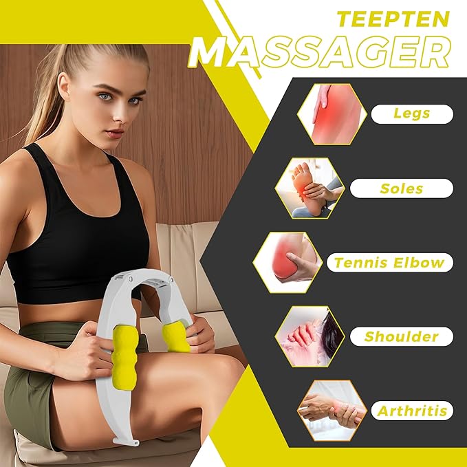 Tennis Elbow Relief Massager for Leg and Arm, Adjustable Foam Roller, Trigger Point Muscle Roller for Calves&Forearm, Wrist Massager, Tennis&Golfers Elbow Pain Release, Gift for Women & Men