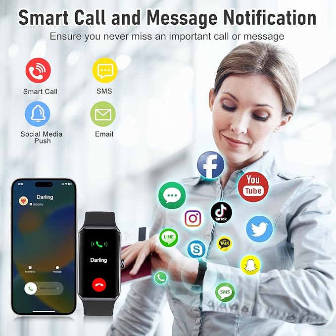 Fitness Tracker with 24/7 Heart Rate,Blood Pressure Sleep Tracking,104 Sports Modes Calories Smart Watch,IP68 Waterproof Step Counter Activity Trackers Pedometer for Android&iPhone Women Men