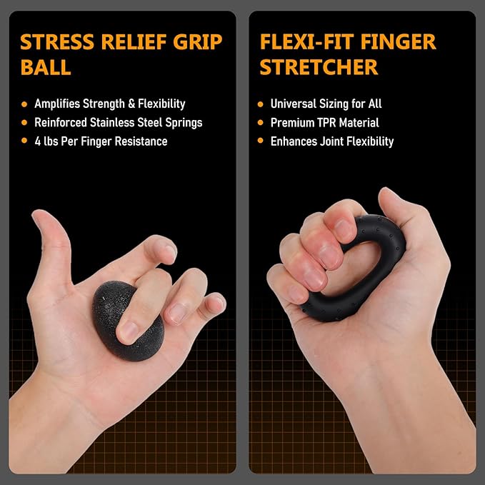 JKSHMYT Grip Strength Trainer Kits (5 Pack), Adjustable Resistance Forearm Strengthener, Hand Gripper Strengthener for Muscle Building and Injury Recovery for Athletes