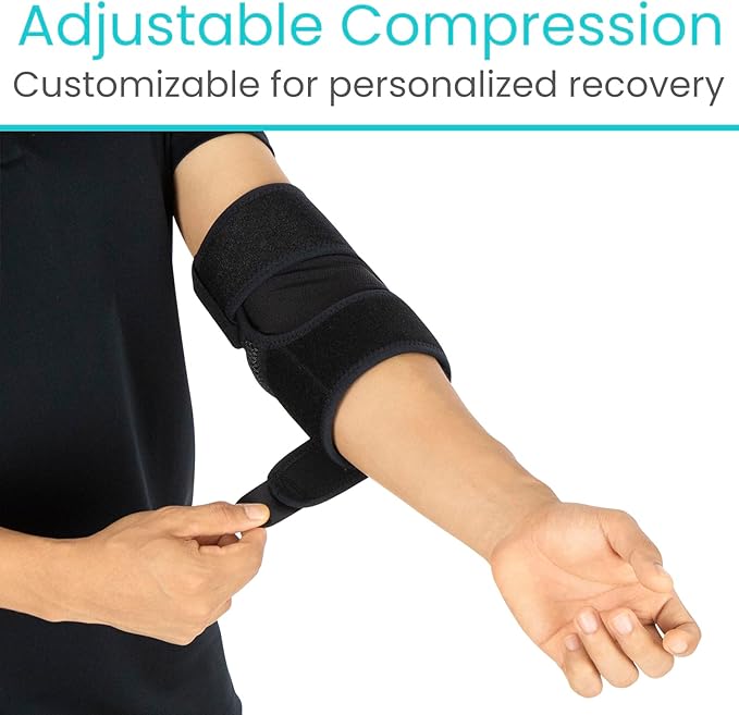 Vive Elbow Brace - Tennis Compression Sleeve - Wrap for Golfers, Bursitis, Left or Right Arm - Tendonitis Support Strap for Golf, Men and Women - Epicondylitis and Sports Recovery
