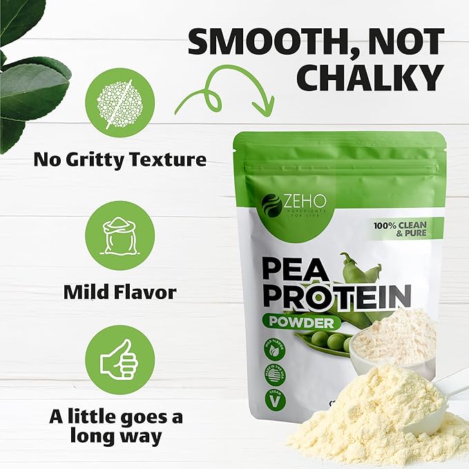 Pea Protein Powder – 5 lb Plant-Based Protein – Isolate Powder for Beverages, Snacks, Shakes – Clean, Unflavored Taste – Diet-Friendly and Easy to Digest – Resealable Pouch
