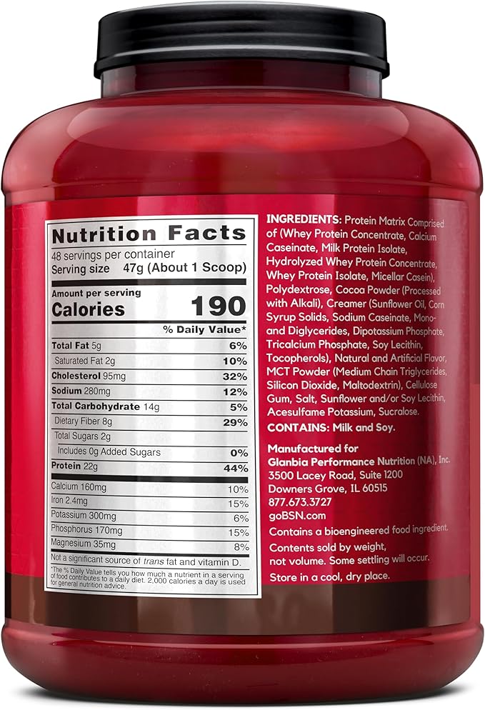 BSN SYNTHA-6 Whey Protein Powder, Micellar Casein, Milk Protein Isolate Powder, Chocolate Cake Batter, 48 Servings (Package May Vary)