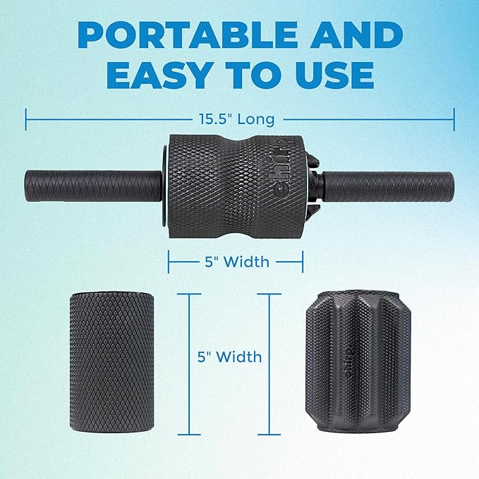 Chirp 3-in-1 Muscle Roller and Foam Roller Set - Customizable Recovery Massager for Targeted Deep Tissue Massage, Back Pain Relief, Pressure Point Therapy, and Exercise - 4 Pack, Mint