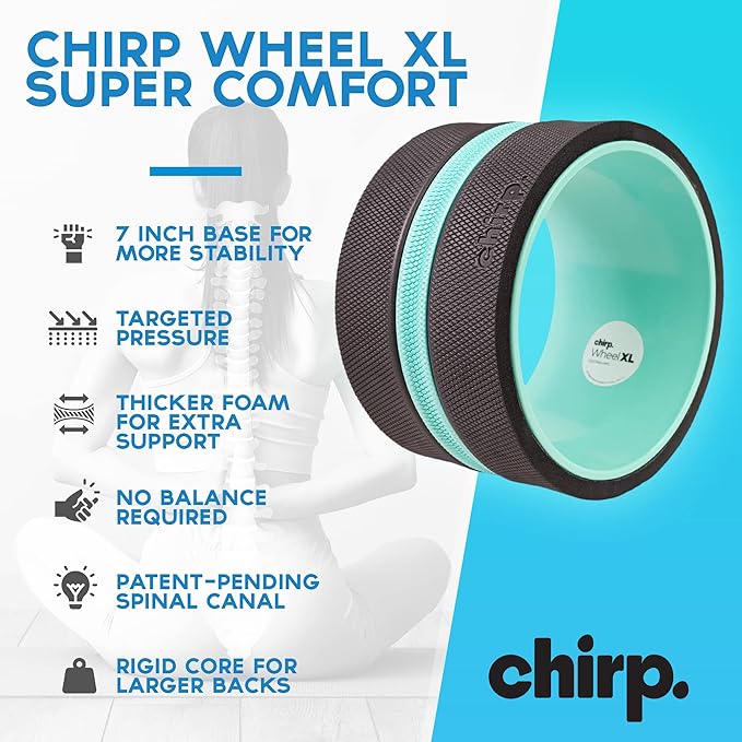 Chirp Ultimate Wellness Bundle Wheel XL Back Massage Roller, RPM Percussive Massager, 3-Piece Foam Roller Set for Back & Neck Pain Relief, Recovery, Physical Therapy, Mint