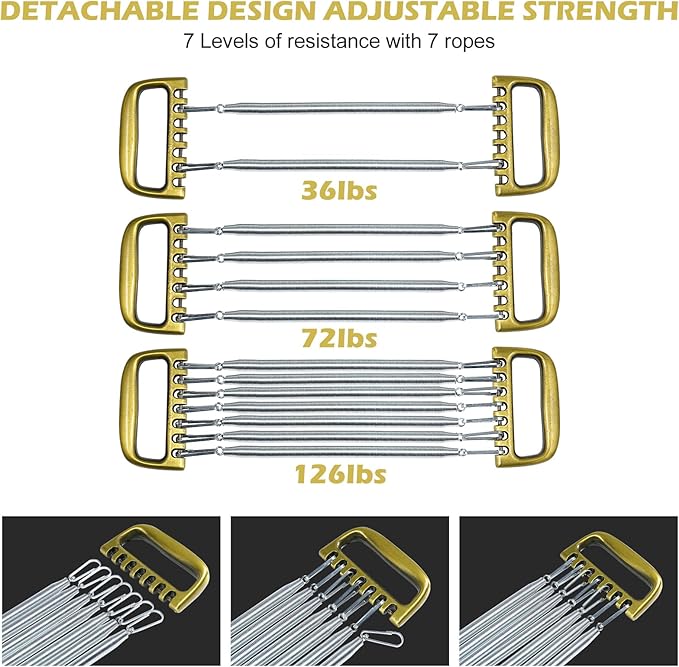 Detachable Chest Expander for Men Training Muscles Strengthen Fitness Home Office Arm 7 Spring Exercise Body Building Workout