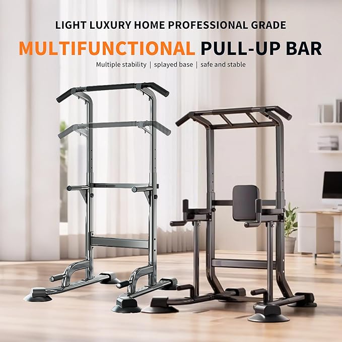 Adjustable Pull Up Bar for Home with Backrest - 6-Level Height Adjustment (69-94.5 inches) - 352lb Capacity - Carbon Steel Frame for Stability - Train Back, Abs, Chest