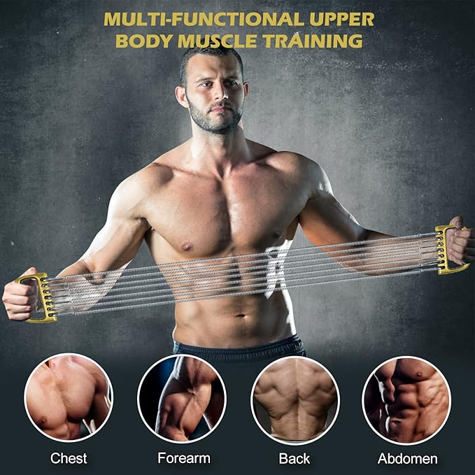 Detachable Chest Expander for Men Training Muscles Strengthen Fitness Home Office Arm 7 Spring Exercise Body Building Workout