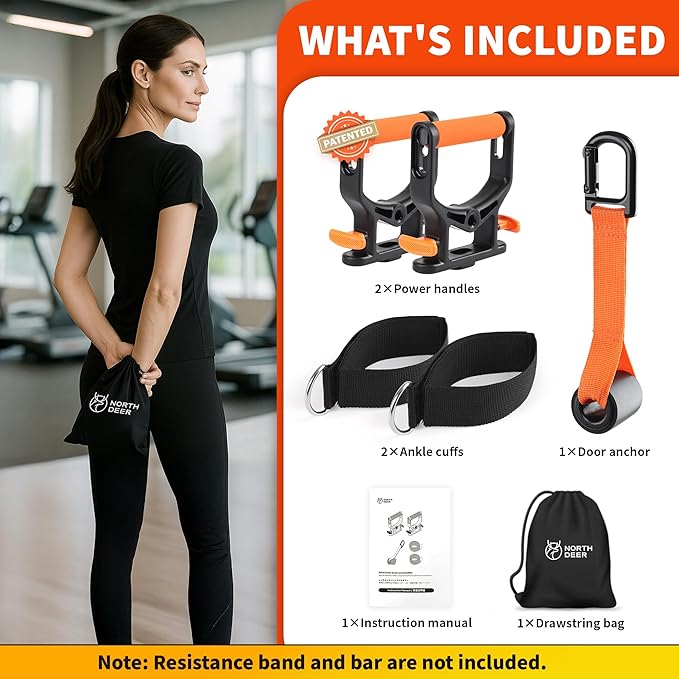 [2025 New] Northdeer Resistance Band with Patented Adjustable Handles, Exercise Band, Adjust Resistance Levels Instantly by Changing Band Length for Home Gym Yoga Pilates Full Body for Men Women