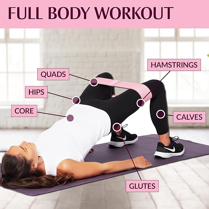 Gymbee Premium Resistance Bands for Working Out - Exercise Bands to Workout Glutes, Thighs & Legs - No Slip Cloth Booty Bands for Gym & Home Fitness, Yoga, Strength & Pilates for Men/Women - 3 Levels
