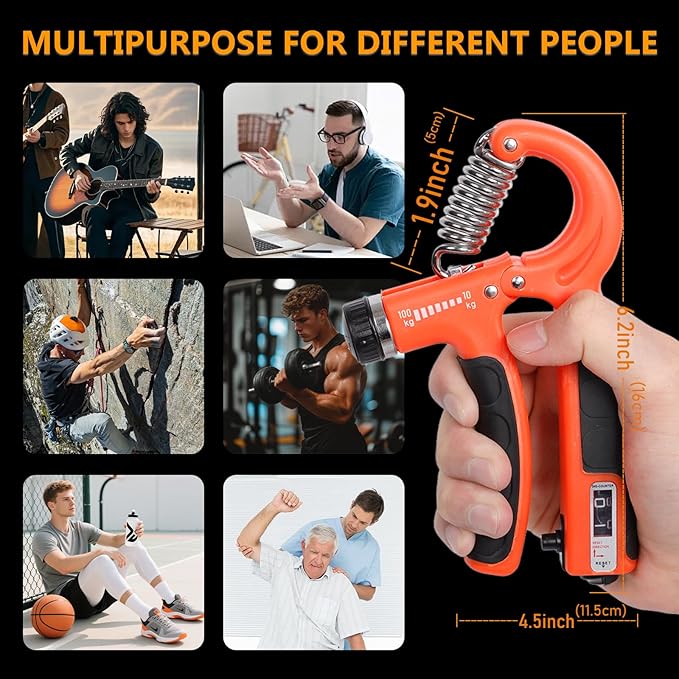 JKSHMYT Grip Strength Trainer Kits (5 Pack), Adjustable Resistance Forearm Strengthener, Hand Gripper Strengthener for Muscle Building and Injury Recovery for Athletes