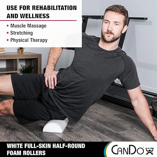 Cando 30-2340 Full-Skin PE Foam Roller for Muscle Restoration, Massage Therapy, Sport Recovery and Physical Therapy, White, 6" Width, 36" Length