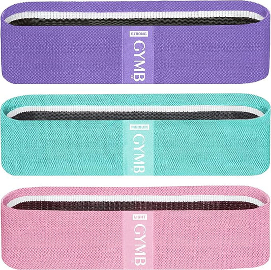 Gymbee Premium Resistance Bands for Working Out - Exercise Bands to Workout Glutes, Thighs & Legs - No Slip Cloth Booty Bands for Gym & Home Fitness, Yoga, Strength & Pilates for Men/Women - 3 Levels